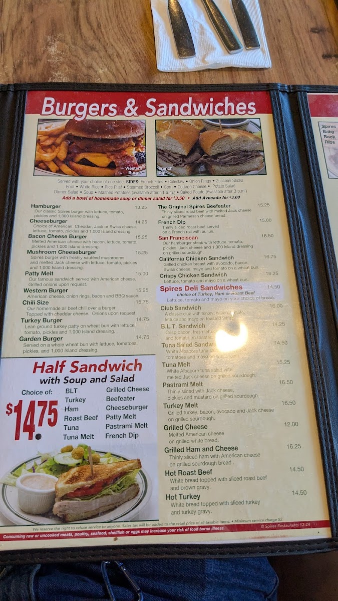 Menu Spires Restaurant-1